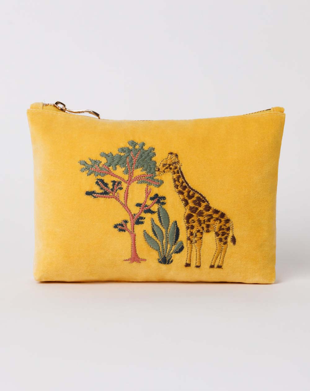 Elizabeth Scarlett Mini Pouch Giraffe Yellow Velvet Lilac Rose