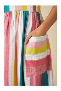 Bree Summer Rainbow Stripe Dress