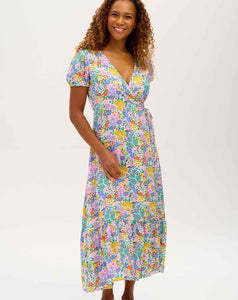 Sugarhill Jameela Midi Wrap Dress in Multi, Busy Floral