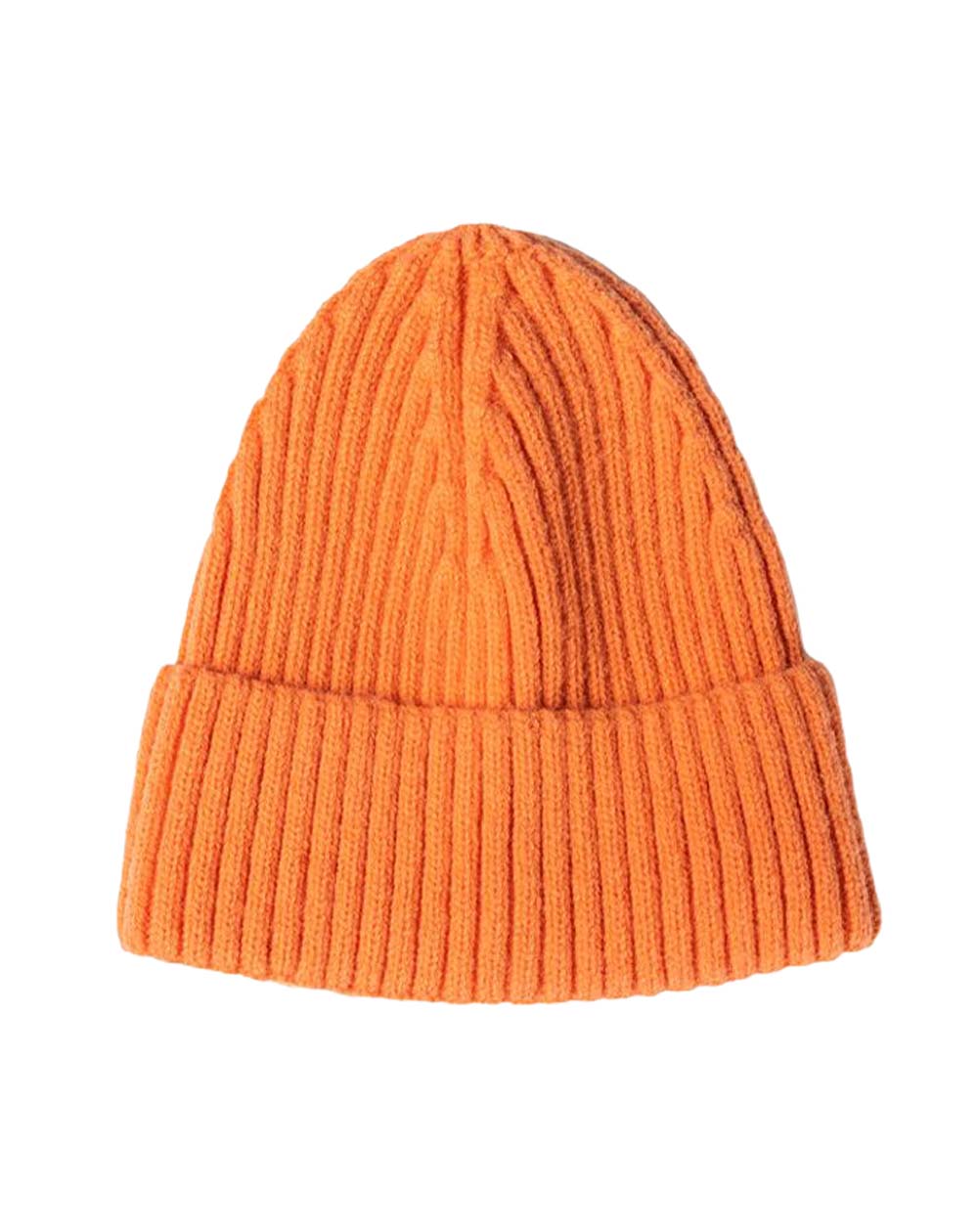 Ribbed Cashmere Blend Beanie in Apricot