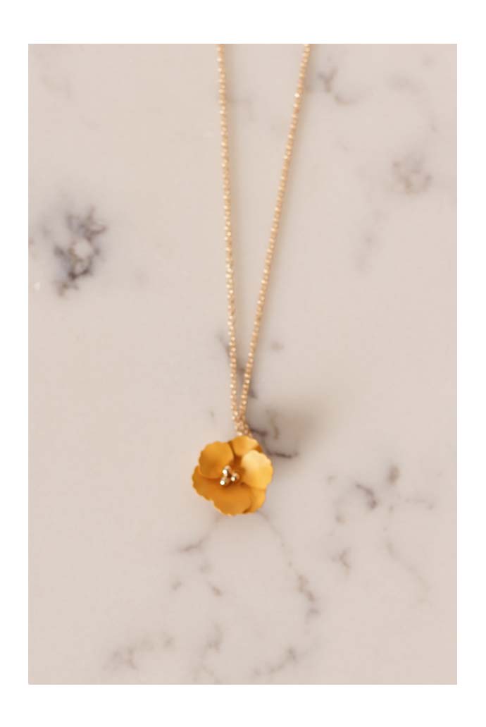 Mustard Flower Gold Necklace