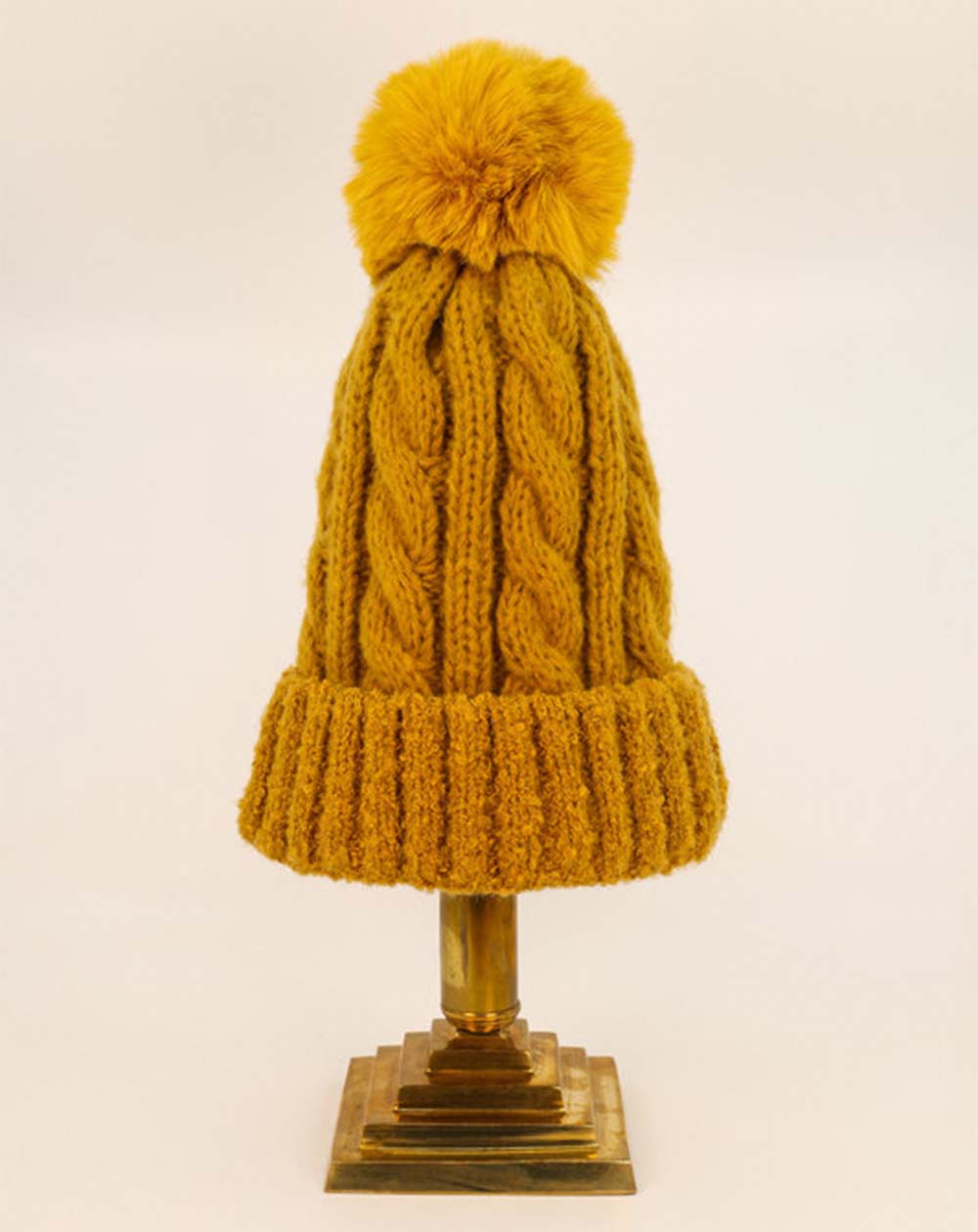 Powder Freya Bobble Hat in Mustard