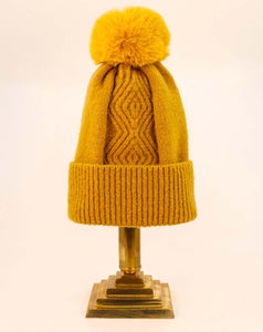 Powder Ingrid Bobble Hat in Mustard