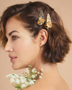 Powder Jewelled Hair Clips (Set of 2) - Sunflowers