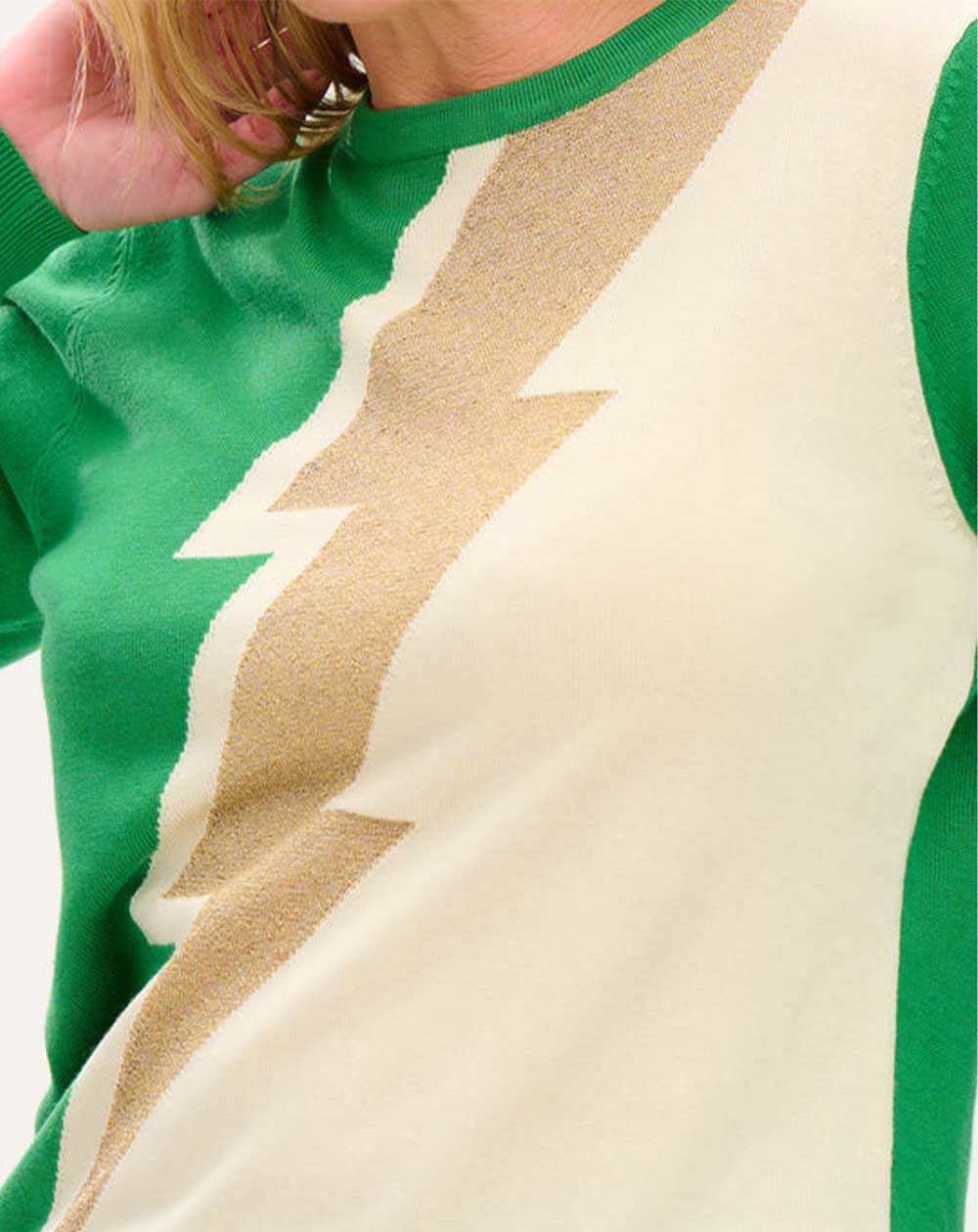 Sugarhill Astrid Jumper - Lightning Shimmer in Green