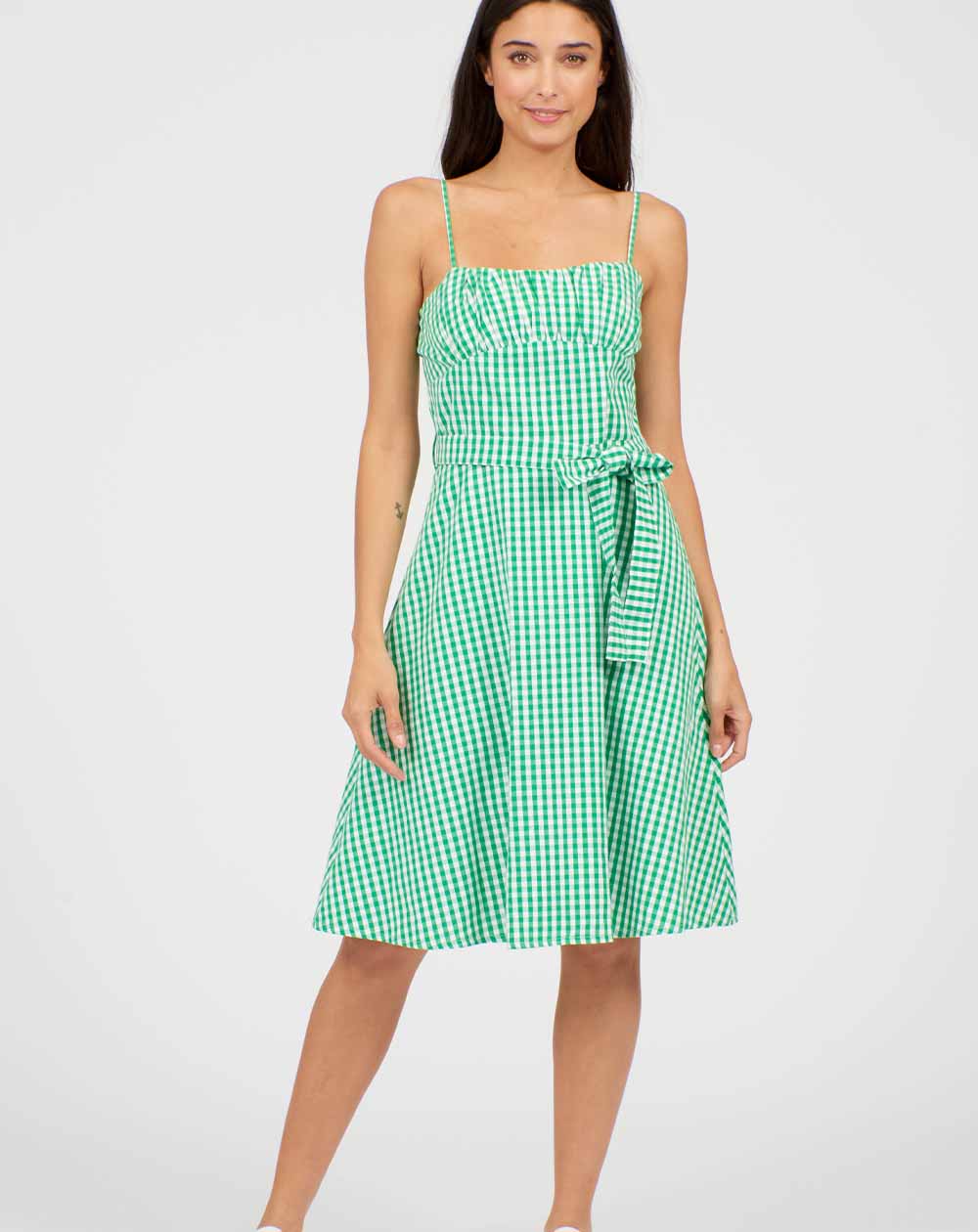 Pretty Vacant Tilly Dress in Green Gingham Print Lilac Rose Pretty Vacant Tilly Dress in Green Gingham Print Lilac Rose