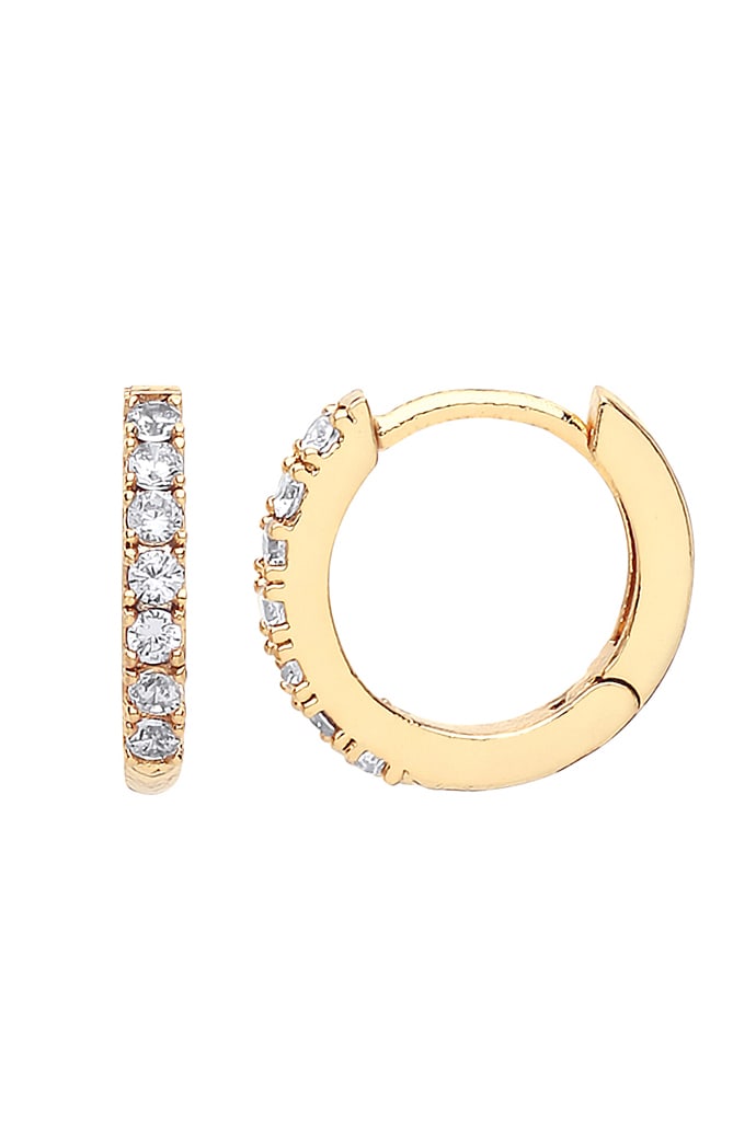 Estella Bartlett Gold Pave Set Hoop Earrings