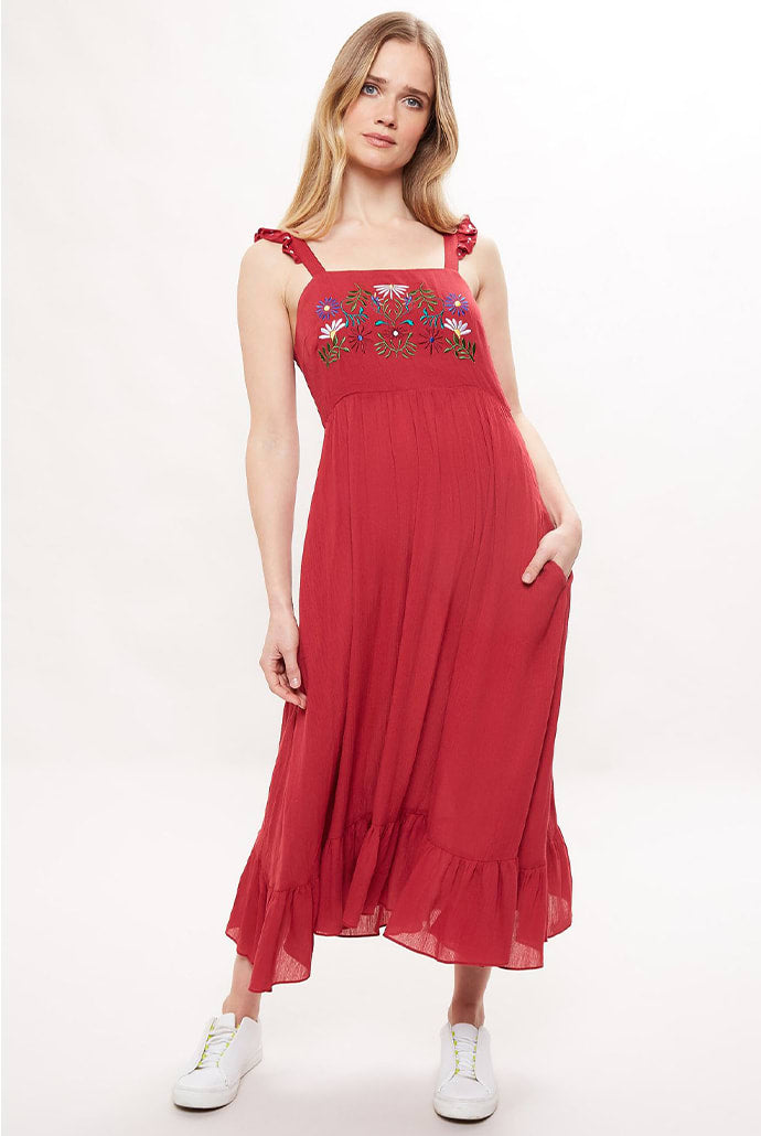 louche-indiana-embroidery-dress-red