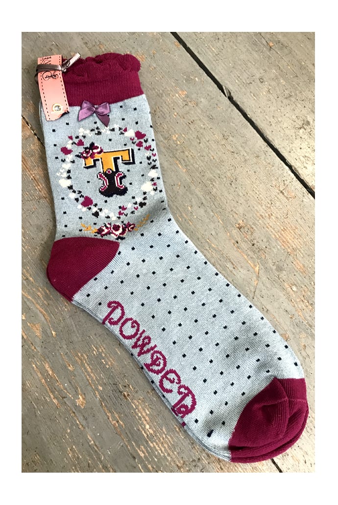 Letter T Initial Ankle Sock