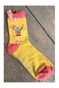 Letter Y Initial Ankle Sock